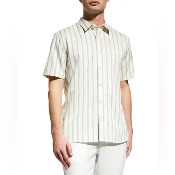 Vince Tencel Stripe Sport Shirt - Picture 1 of 8
